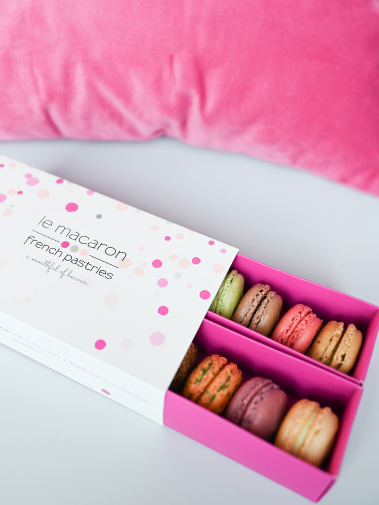 Gift box of macarons from Le Macaron Fishers