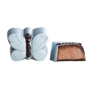 Hand-painted milk chocolate shell filled with housemade caramel infused with vanilla.