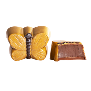 Hand-painted milk chocolate shell filled with milk chocolate ganache infused with coffee.