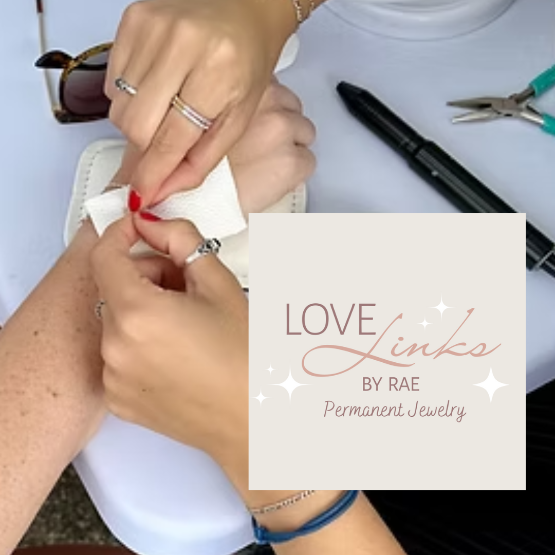 love links by rae permanent jewelry pop up in fishers indiana at le macaron fishers