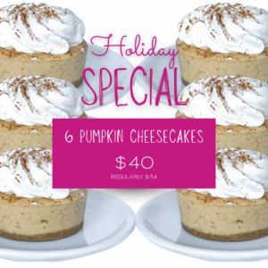 6 pumpkin cheesecakes for $40