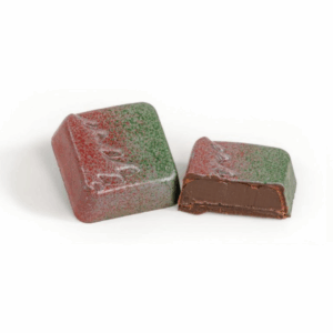 Milk chocolate shell filled with milk chocolate ganache infused with caramel and butterscotch flavoring