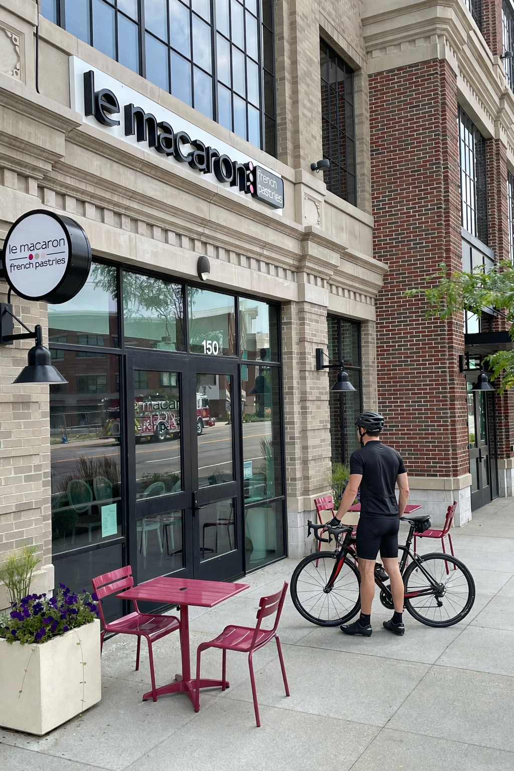 bike ride to Le Macaron Fishers